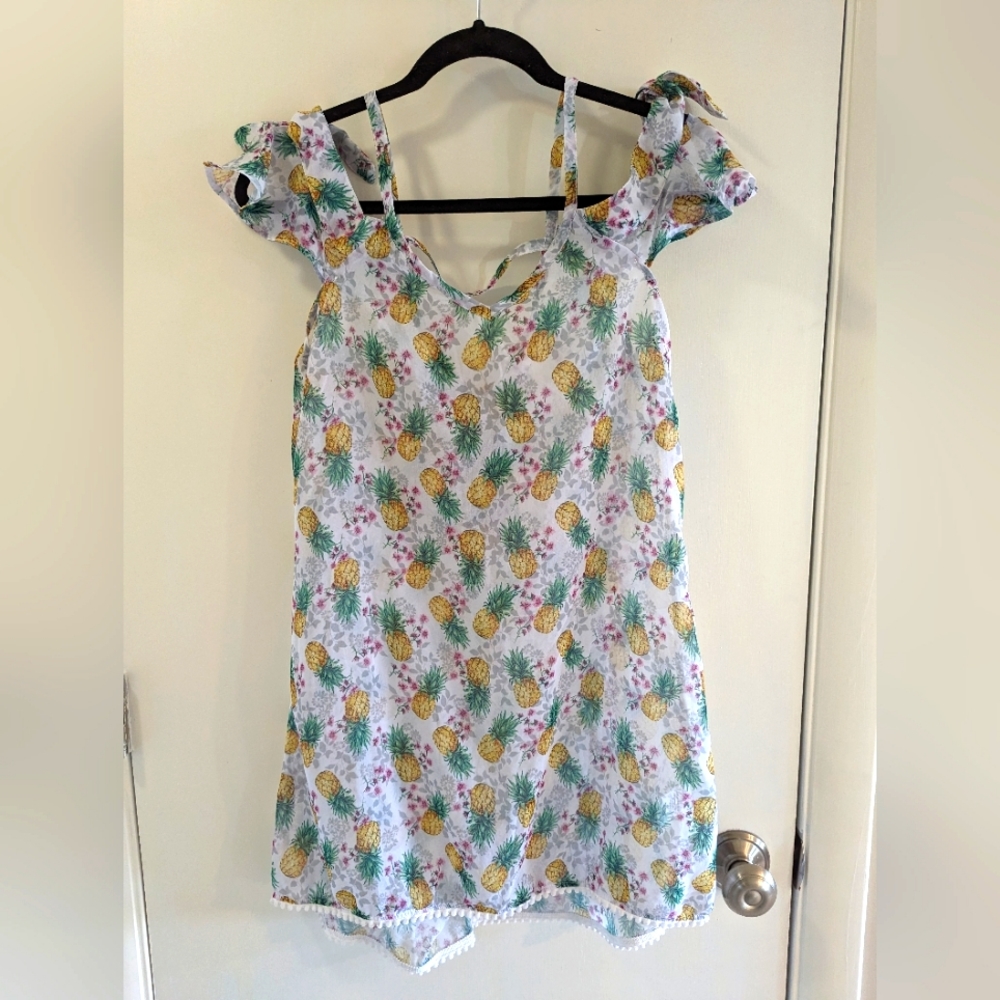 Miken Swim pineapple bathing suit cover-up, size XS, NWT